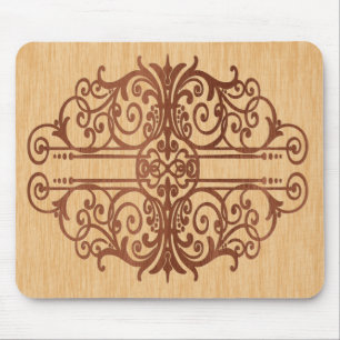 Viktorianische Bildtrolle aus eingesetztem Holz Mousepad