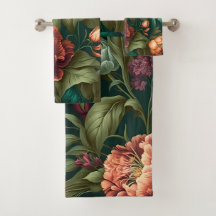 Viktorianische Blume Badetuch Set