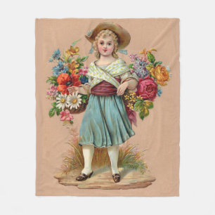 Viktorianische Blume Fleecedecke