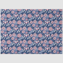 Viktorianische Blume in Rosa und Blau Seidenpapier