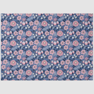 Viktorianische Blume in Rosa und Blau Seidenpapier