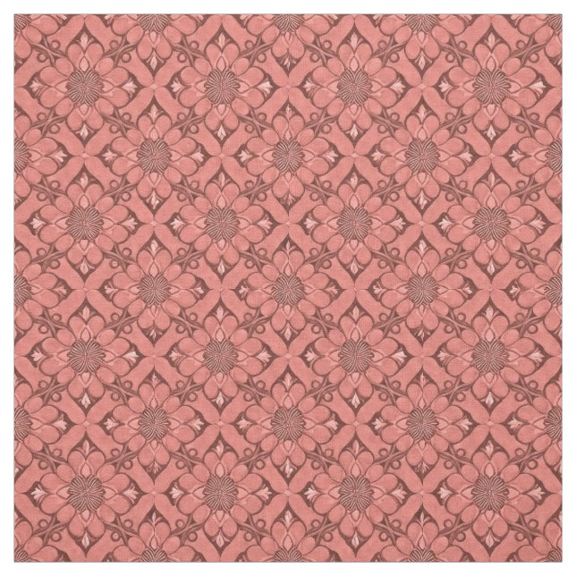 Viktorianische Blume Lattice Sangria Fabric Stoff (Muster)