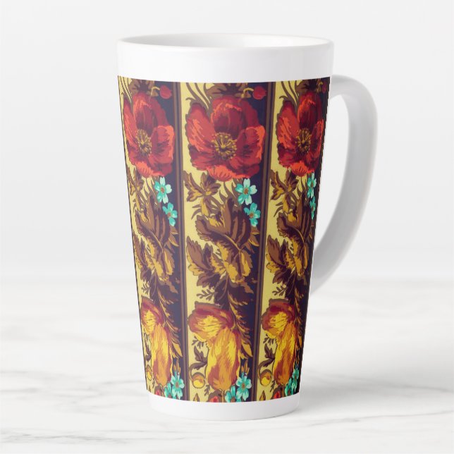 Viktorianische Blume Vintag Blumenmuster Rot Milchtasse (Rechte Ecke)