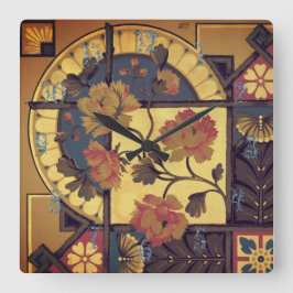 Viktorianische Blumenkunst Vintag Quadratische Wanduhr