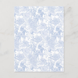 Viktorianische Blumentoile in Wedgewood Blue Einladungspostkarte
