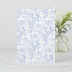 Viktorianische Blumentoilette in Wedgewood Blue au Einladung