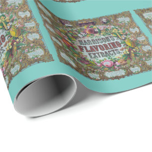 Viktorianische Blütenfrucht-Backextrakt-Tabelle Geschenkpapier
