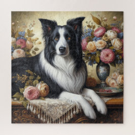 Viktorianische Border Collie und Rose 676 Stück Pu