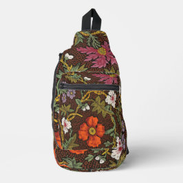 Viktorianische botanische Zeichnung Florales Acces Crossbody Bag