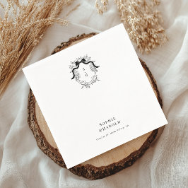 Viktorianische Bow Monogram Wedding oder Engagemen Serviette