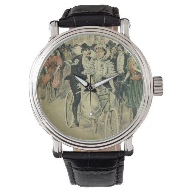 Viktorianische Braut und großräumiges Fahrrad Armbanduhr (Vorderseite)