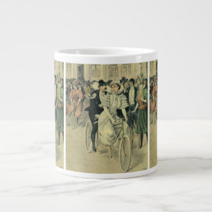 Viktorianische Braut und großräumiges Fahrrad Jumbo-Tasse
