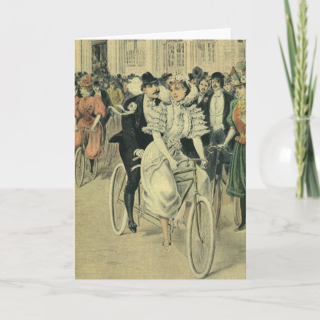 Viktorianische Braut und großräumiges Fahrrad Karte (Vorderseite)