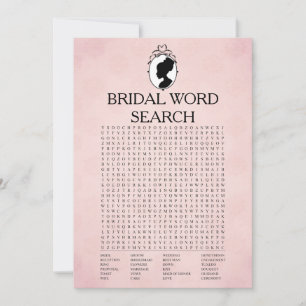 Viktorianische Brautparty Word Search Game Card Einladung