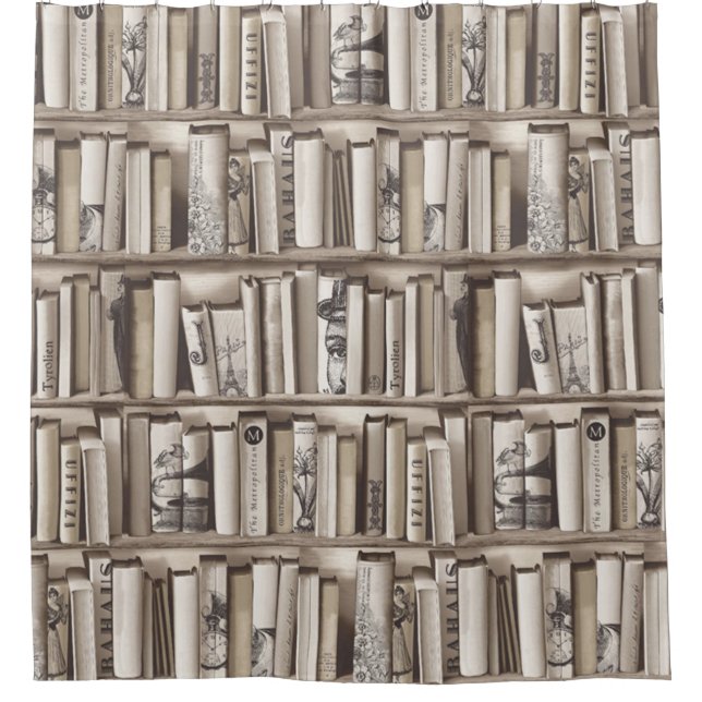 viktorianische Bücher Duschvorhang (Vorderseite)