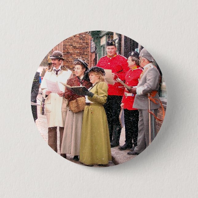 VIKTORIANISCHE CHRISTMAS CAROL SINGERS BUTTON (Vorderseite)
