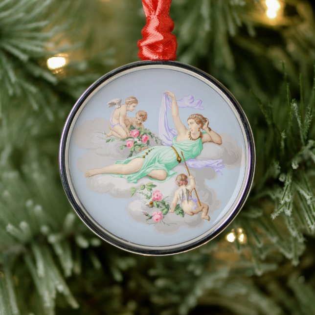 Viktorianische Coquette Pastel Angel Wolken Ornament Aus Metall (Baum)