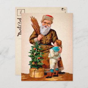 Viktorianische Creepy Santa Postkarte