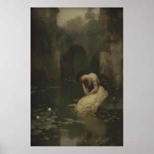 Viktorianische Dame am Wasser Digital druckbar Poster