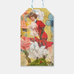 Viktorianische Dame Frau Elegant Reich Rote Illust Geschenkanhänger