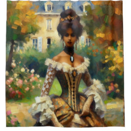 Viktorianische Dame im Gartenduschvorhang Duschvorhang