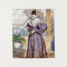 Viktorianische Dame mit Parasol - Eleganter Garten