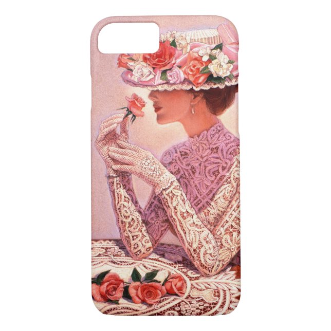 Viktorianische Dame mit Rose iPhone 7 Fall Case-Mate iPhone Hülle (Rückseite)