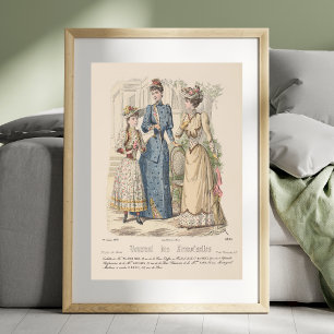 Viktorianische Damen Garten Paris Französisch Vint Poster