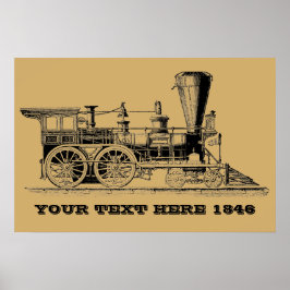 Viktorianische Dampflokomotive Motor Poster