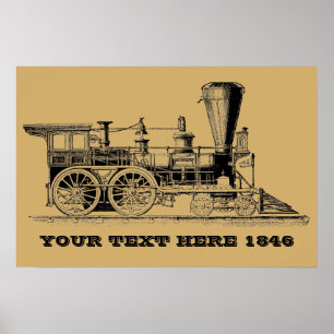Viktorianische Dampflokomotive Motor Poster