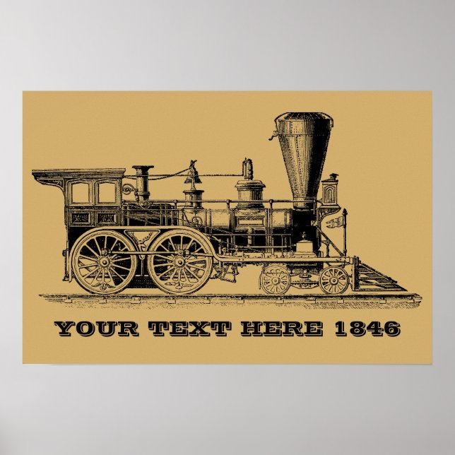 Viktorianische Dampflokomotive Motor Poster (Vorne)