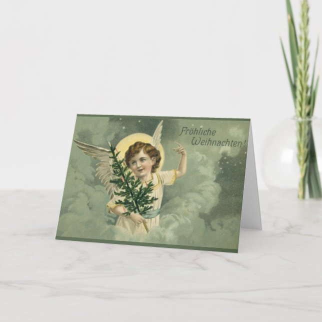 Viktorianische deutsche feiertagskarte (Vorderseite)