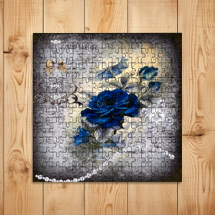 Viktorianische dunkelblaue Rosen-Ephemera