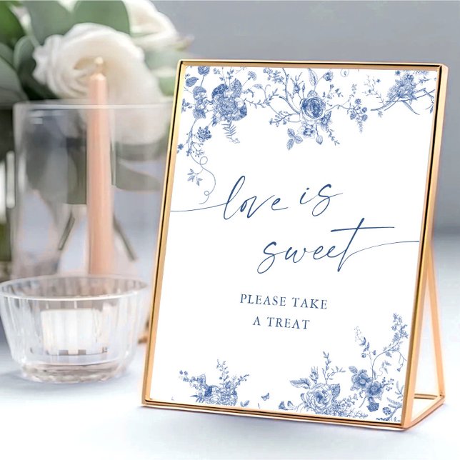 Viktorianische Dusty Blue French Garden Liebe ist  Poster (Von Creator hochgeladen)