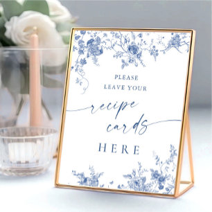 Viktorianische Dusty Blue French Garden Rezeptkart Poster
