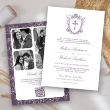 Viktorianische dusty Lila-katholische QR-Hochzeit