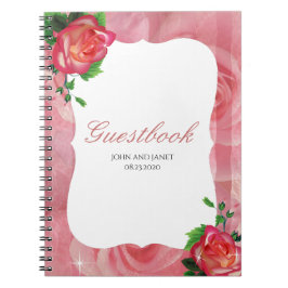Viktorianische Dusty Rose Blumenhochzeit Notizblock