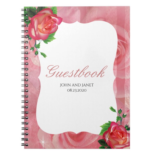 Viktorianische Dusty Rose Blumenhochzeit Notizblock (Vorderseite)
