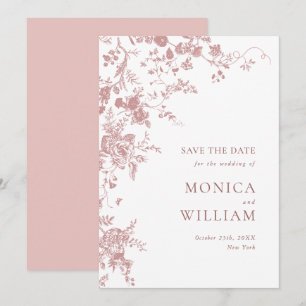 Viktorianische Dusty Rose Französischer Garten Blu Save The Date