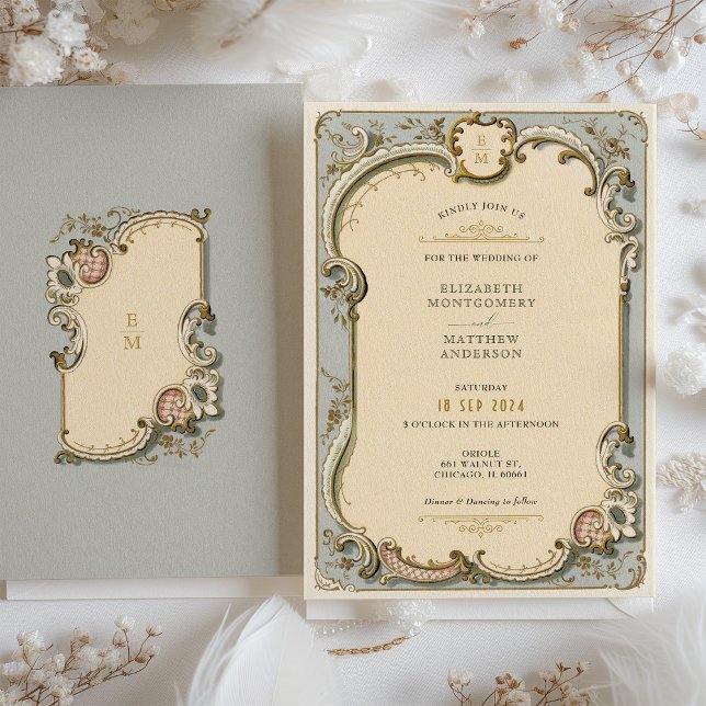 Viktorianische Elegance Wedding Invitation Card Einladung (Von Creator hochgeladen)