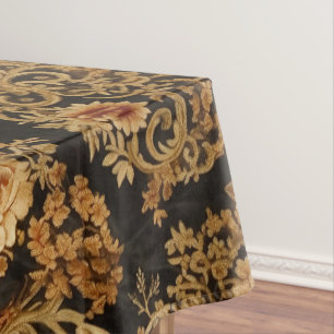 Viktorianische Elegante Rose Schwarz Tischdecke