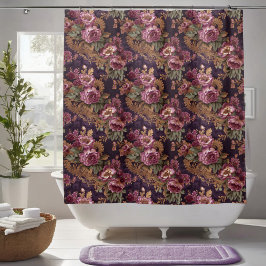 Viktorianische elegante Spitzen Lila Rose Duschvorhang
