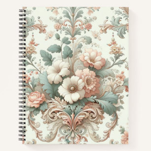 Viktorianische Eleganz: Weiche, pastellfarbene Mus Notizbuch
