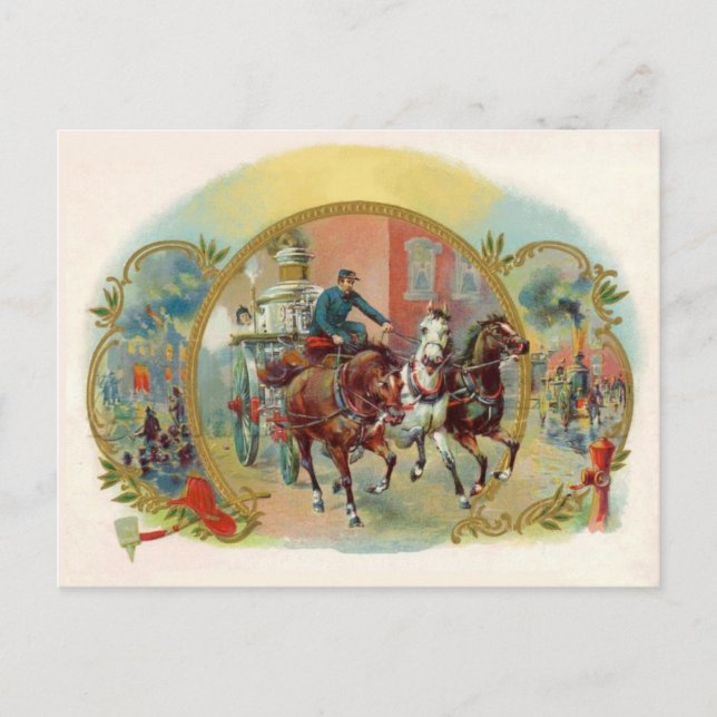 Viktorianische Era Firefighter-Postkarte Postkarte (Vorderseite)
