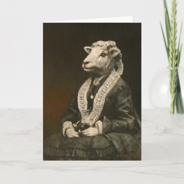 Viktorianische Ewe Lady Gretings Card Dankeskarte (Vorderseite)