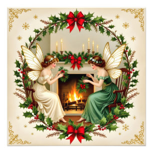Viktorianische Feen Weihnachtsgeist Fotodruck