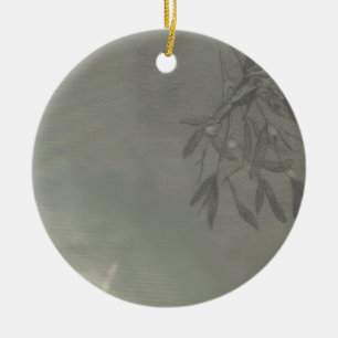 Viktorianische Feenkönigin und Mistelzweig-Kobold Keramik Ornament