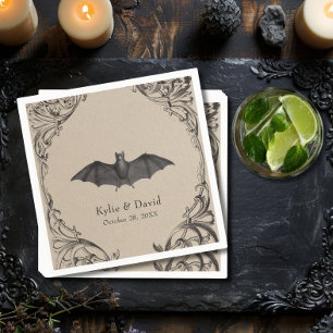 Viktorianische Fledermaus bis zum Tod Schwarz & Br Serviette