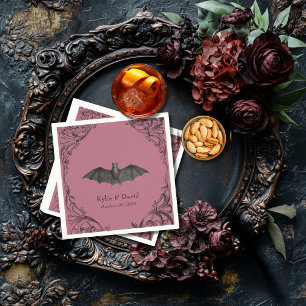 Viktorianische Fledermaus bis zum Tod Schwarz & We Serviette