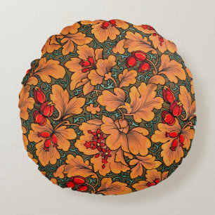 Viktorianische Flora und Fauna Art Rundes Kissen